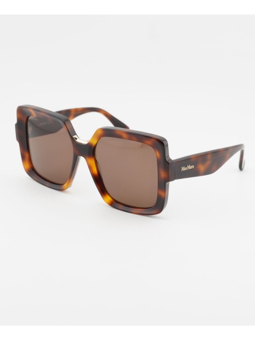 Max Mara Ernest MM0088 52E Sunglasses Dark Havana Square Frame, Brown Lenses